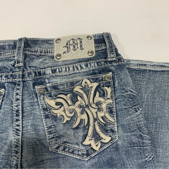 NWT Buckle Miss Me Boot Cut Jeans Embellished Pockets Bling Womens Mid Rise 0485 - Picture 11 of 15